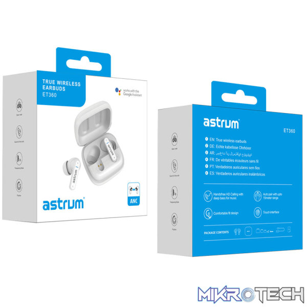 ET360 True Wireless Bluetooth Earbuds - White - Image 3